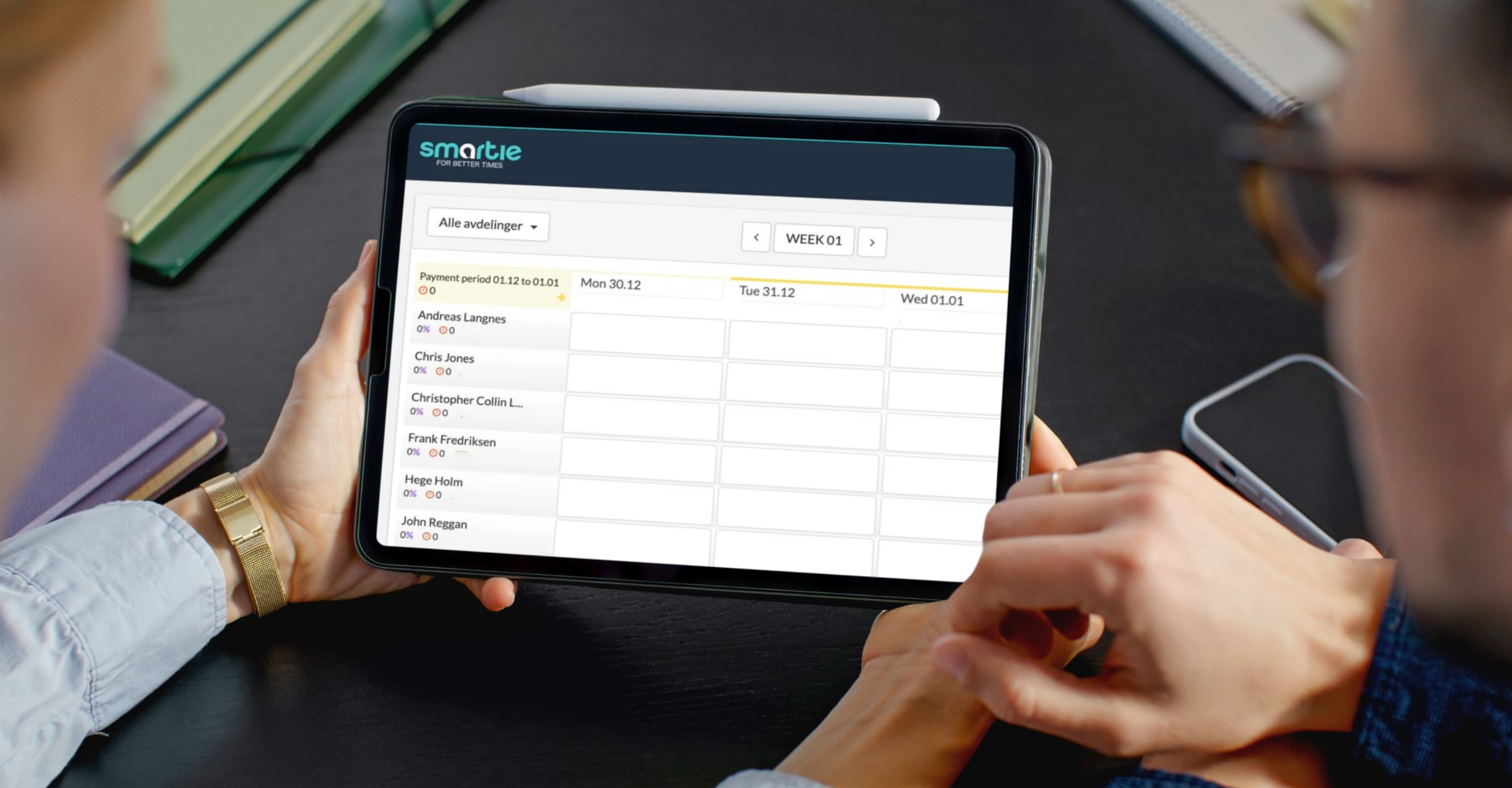 SmartieTIME mockup